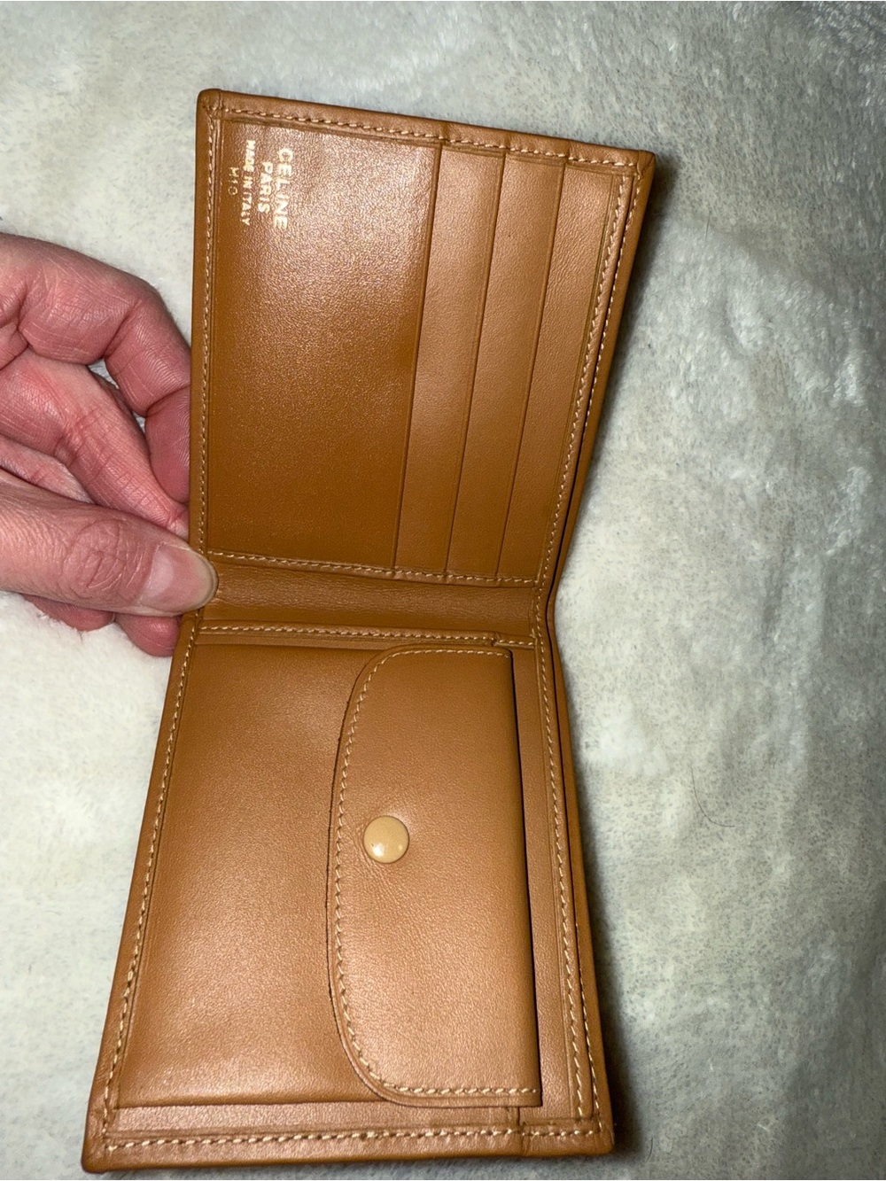 CELINE Authentic Wallet Women’s Beige Brown Macadam Triomphe Bi-Fold - Picture 3 of 9